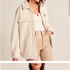 Abercrombie Sherpa XS button Up Cream/white